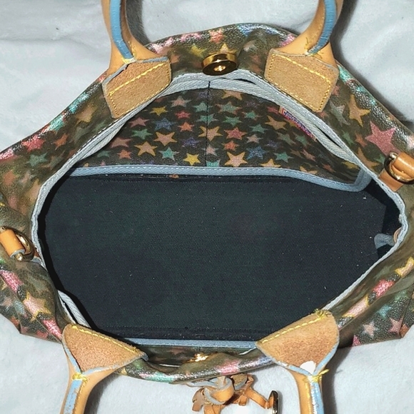 Dooney & Bourke Vintage Y2K Scribble Stars Satchel Bag Purse - Picture 7 of 16